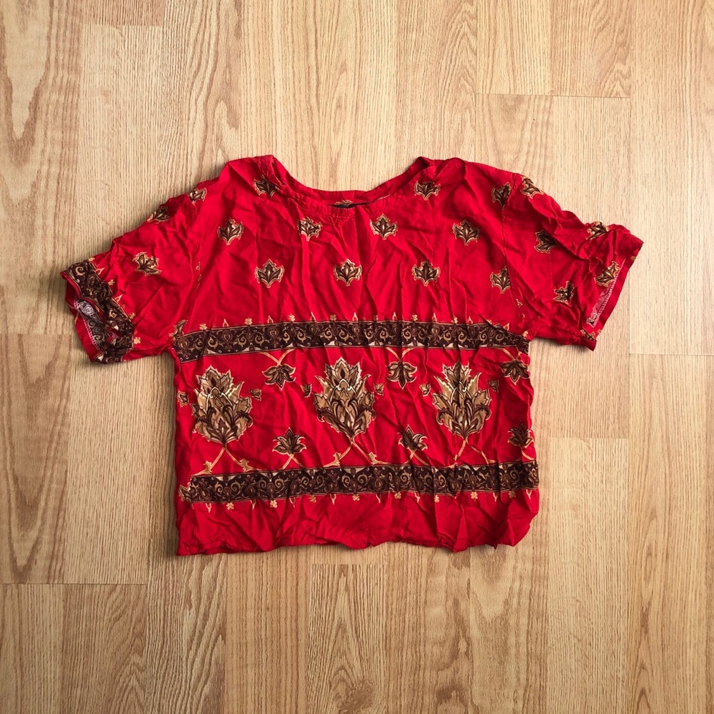 Sofitel printed red blouse